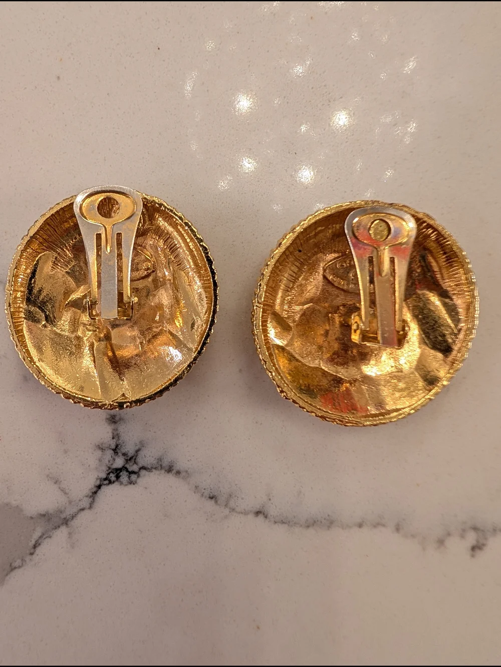 CHANEL Vintage Gold Coco Chanel Logo Clip-On Earrings